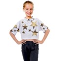 Stars Faux Gold Elegant Starry Festive Christmas Pattern Kids Mock Neck Tee View1