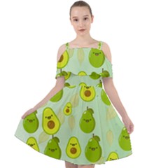 Avocado Love Cut Out Shoulders Chiffon Dress by designsbymallika