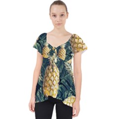 Pattern Ananas Tropical Lace Front Dolly Top by kcreatif