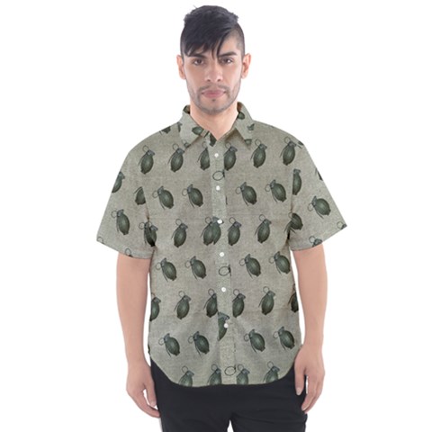 Army Green Hand Grenades Men s Short Sleeve Shirt by McCallaCoultureArmyShop