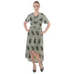 Army Green Hand Grenades Front Wrap High Low Dress by McCallaCoultureArmyShop