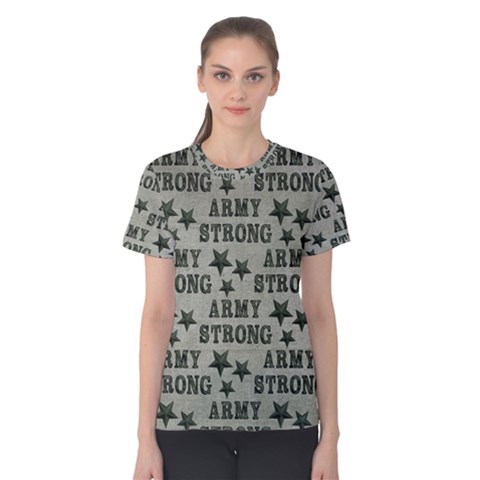 Army Stong Military Women s Cotton Tee by McCallaCoultureArmyShop