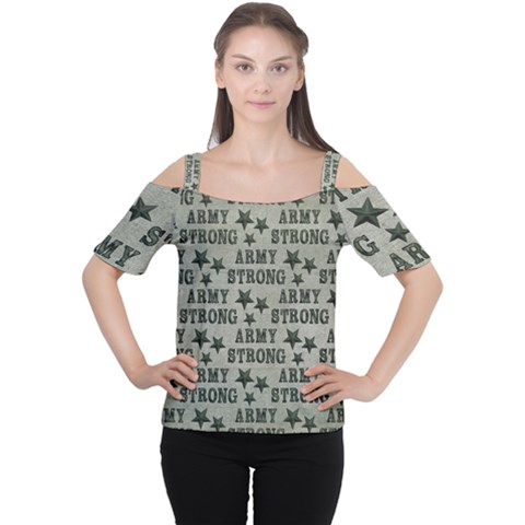 Army Stong Military Cutout Shoulder Tee by McCallaCoultureArmyShop