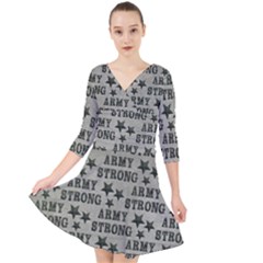 Army Stong Military Quarter Sleeve Front Wrap Dress by McCallaCoultureArmyShop