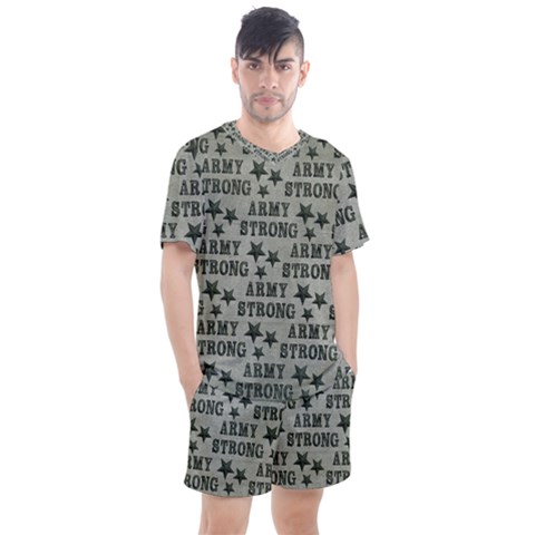 Army Stong Military Men s Mesh Tee And Shorts Set by McCallaCoultureArmyShop