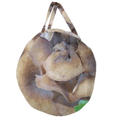 Close Up Mushroom Abstract Giant Round Zipper Tote by Fractalsandkaleidoscopes