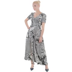 Illustrations Entwine Fractals Button Up Short Sleeve Maxi Dress by HermanTelo