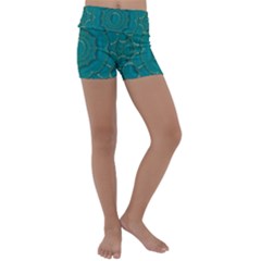 Over The Calm Sea Is The Most Beautiful Star Kids  Lightweight Velour Yoga Shorts by pepitasart