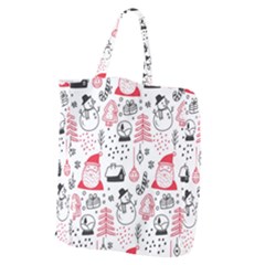 Christmas Themed Seamless Pattern Giant Grocery Tote