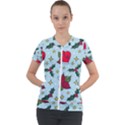 Colorful Funny Christmas Pattern Short Sleeve Zip Up Jacket View1