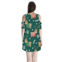 Cute Christmas Pattern Doodl Shoulder Cutout Velvet One Piece View2