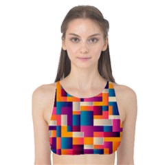 Abstract Geometry Blocks Tank Bikini Top by Bajindul