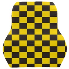 Checkerboard Pattern Black And Yellow Ancap Libertarian Car Seat Back Cushion  by snek