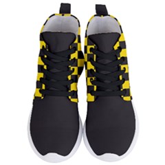 Checkerboard Pattern Black And Yellow Ancap Libertarian Women s Lightweight High Top Sneakers by snek