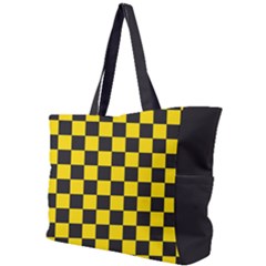 Checkerboard Pattern Black And Yellow Ancap Libertarian Simple Shoulder Bag by snek