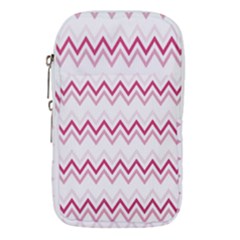 Chevrons Rose/blanc Waist Pouch (large) by kcreatif