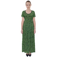 Groyper Pepe The Frog Original Meme Funny Kekistan Green Pattern High Waist Short Sleeve Maxi Dress by snek