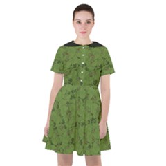 Groyper Pepe The Frog Original Meme Funny Kekistan Green Pattern Sailor Dress by snek