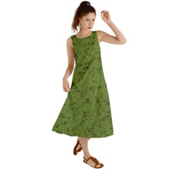 Groyper Pepe The Frog Original Meme Funny Kekistan Green Pattern Summer Maxi Dress by snek