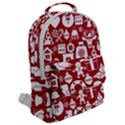 Christmas Seamless Pattern Icons Flap Pocket Backpack (Large) View2