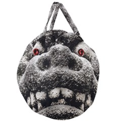 Monster Sculpture Extreme Close Up Illustration 2 Giant Round Zipper Tote by dflcprintsclothing