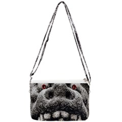 Monster Sculpture Extreme Close Up Illustration 2 Double Gusset Crossbody Bag by dflcprintsclothing