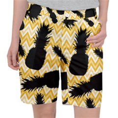 Ananas Chevrons Noir/jaune Pocket Shorts by kcreatif