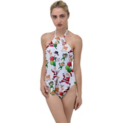 Seamless Pattern Christmas Go With The Flow One Piece Swimsuit