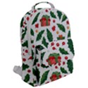 Christmas Seamless Pattern With Holly Red Gift Box Flap Pocket Backpack (Large) View2