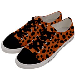 Orange Cheetah Animal Print Men s Low Top Canvas Sneakers by mccallacoulture