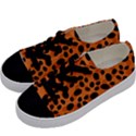 Orange Cheetah Animal Print Kids  Low Top Canvas Sneakers View2