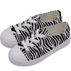 Thin Zebra Animal Print Kids  Low Top Canvas Sneakers by mccallacoulture