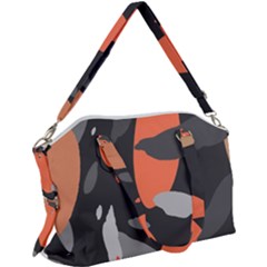 Pattern Formes Corail/noir Canvas Crossbody Bag by kcreatif