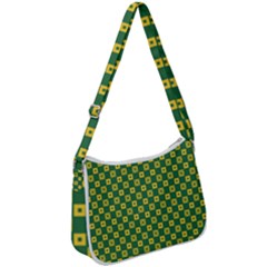 Df Green Domino Zip Up Shoulder Bag by deformigo