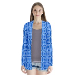 Df Blue Woollister Drape Collar Cardigan by deformigo