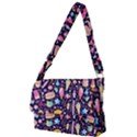 Cute Seamless Pattern With Colorful Sweets Cakes Lollipops Full Print Messenger Bag (L) View1