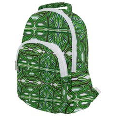 My Paint My Pallet Brocade Green Scarabs Rounded Multi Pocket Backpack