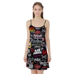 Metal Bands College Satin Night Slip by Sudhe