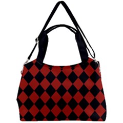 Block Fiesta - Apple Red & Black Double Compartment Shoulder Bag by FashionBoulevard