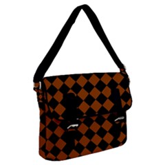 Block Fiesta - Burnt Orange & Black Buckle Messenger Bag by FashionBoulevard