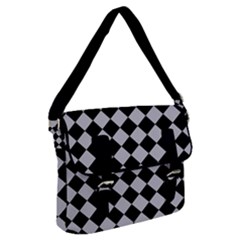 Block Fiesta - Cloudy Grey & Black Buckle Messenger Bag by FashionBoulevard