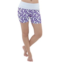 Cute Flowers - Imperial Purple Lightweight Velour Yoga Shorts by FashionBoulevard