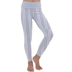 Nice Stripes - Cloudy Grey Kids  Lightweight Velour Classic Yoga Leggings by FashionBoulevard