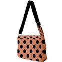 Polka Dots - Black On Cantaloupe Orange Full Print Messenger Bag (S) View2