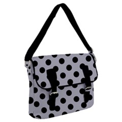 Polka Dots Black On Cloudy Grey Buckle Messenger Bag by FashionBoulevard