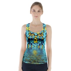 Flower Island And A Horizon Racer Back Sports Top by pepitasart