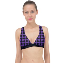 Block Fiesta Black And Imperial Purple Classic Banded Bikini Top