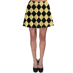 Block Fiesta Black And Mellow Yellow Skater Skirt by FashionBoulevard