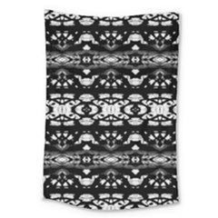 Black And White Modern Ornate Stripes Design Large Tapestry by dflcprintsclothing