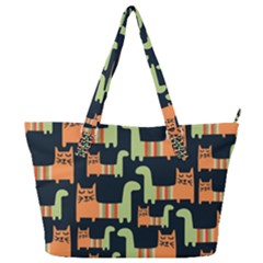 Seamless Pattern With Cats Full Print Shoulder Bag